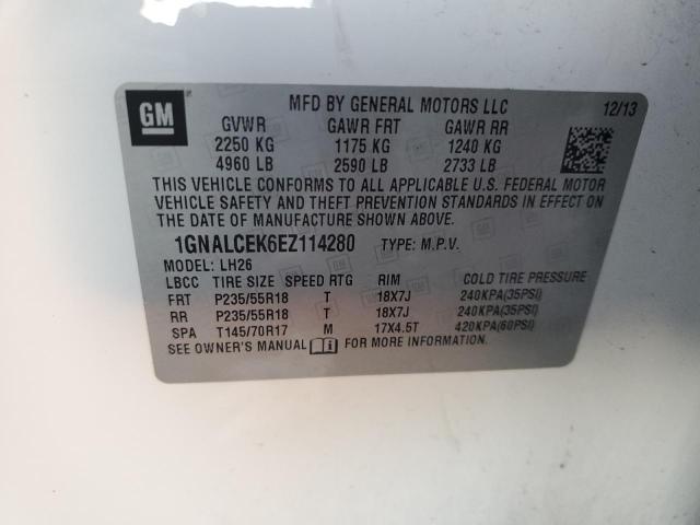 Photo 12 VIN: 1GNALCEK6EZ114280 - CHEVROLET EQUINOX LT 