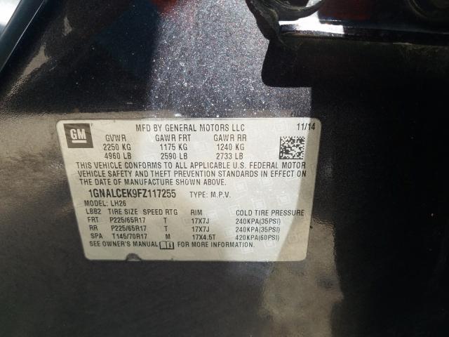 Photo 9 VIN: 1GNALCEK9FZ117255 - CHEVROLET EQUINOX LT 