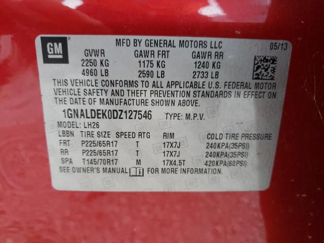 Photo 9 VIN: 1GNALDEK0DZ127546 - CHEVROLET EQUINOX LT 