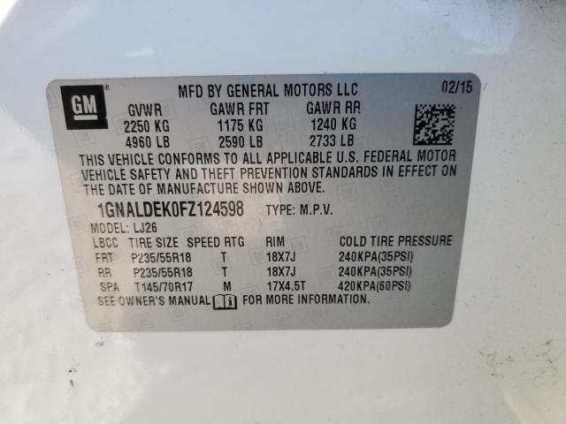 Photo 13 VIN: 1GNALDEK0FZ124598 - CHEVROLET EQUINOX LT 