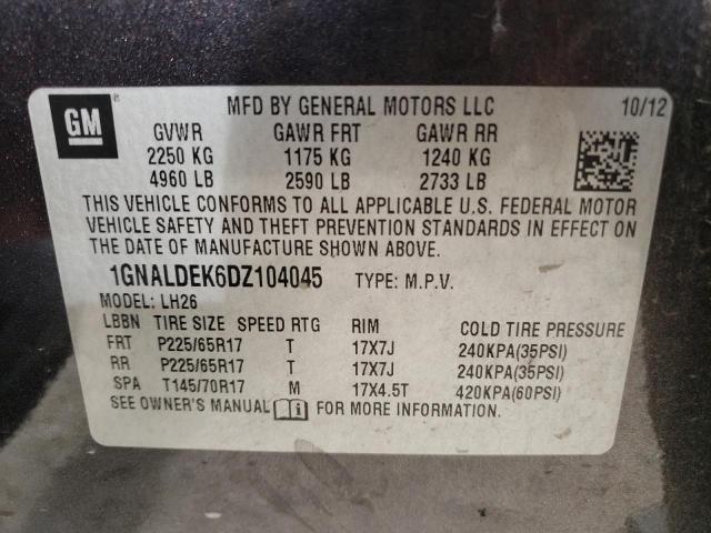 Photo 12 VIN: 1GNALDEK6DZ104045 - CHEVROLET EQUINOX LT 