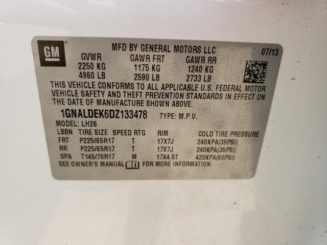 Photo 12 VIN: 1GNALDEK6DZ133478 - CHEVROLET EQUINOX LT 