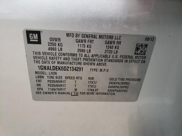 Photo 12 VIN: 1GNALDEK6DZ134291 - CHEVROLET EQUINOX LT 