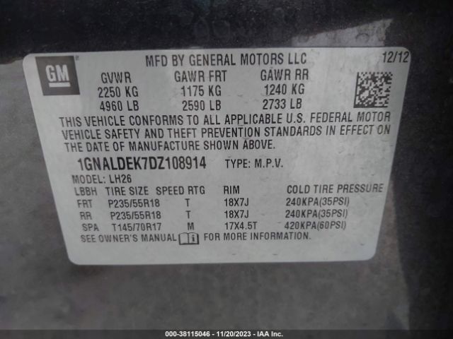 Photo 8 VIN: 1GNALDEK7DZ108914 - CHEVROLET EQUINOX 