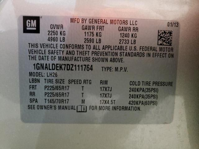 Photo 12 VIN: 1GNALDEK7DZ111764 - CHEVROLET EQUINOX LT 