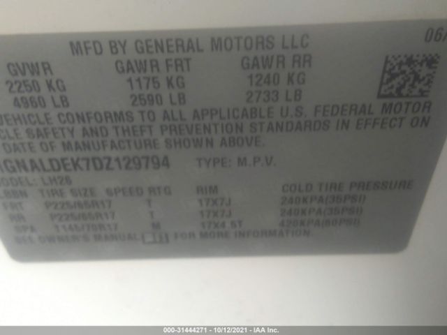 Photo 8 VIN: 1GNALDEK7DZ129794 - CHEVROLET EQUINOX 