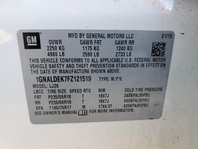 Photo 11 VIN: 1GNALDEK7FZ121519 - CHEVROLET EQUINOX LT 