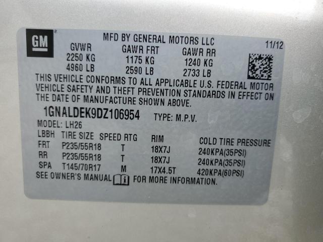 Photo 12 VIN: 1GNALDEK9DZ106954 - CHEVROLET EQUINOX 