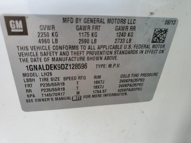 Photo 9 VIN: 1GNALDEK9DZ128596 - CHEVROLET EQUINOX LT 