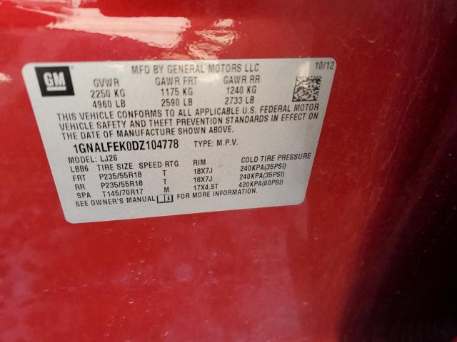 Photo 11 VIN: 1GNALFEK0DZ104778 - CHEVROLET EQUINOX 