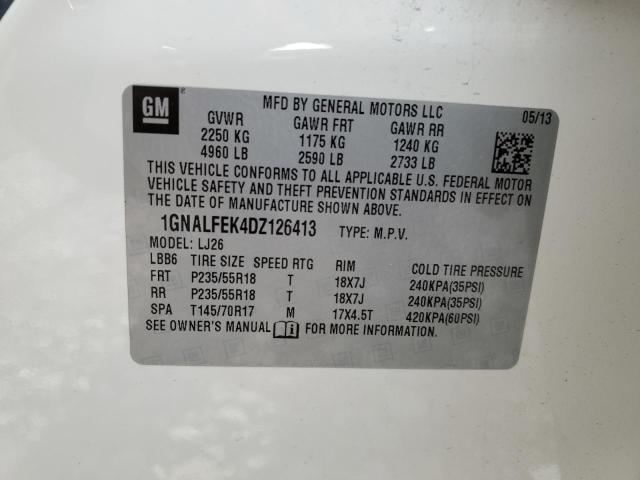 Photo 12 VIN: 1GNALFEK4DZ126413 - CHEVROLET EQUINOX LT 