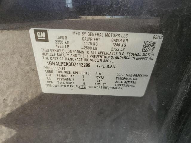 Photo 12 VIN: 1GNALPEK3DZ113299 - CHEVROLET EQUINOX LT 