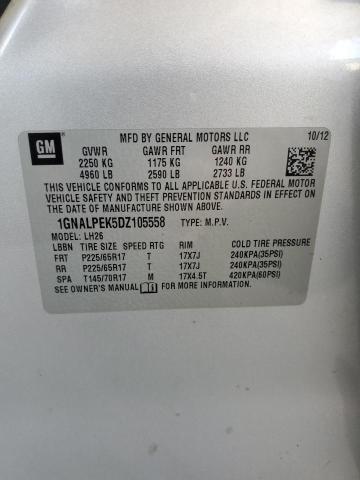 Photo 12 VIN: 1GNALPEK5DZ105558 - CHEVROLET EQUINOX LT 