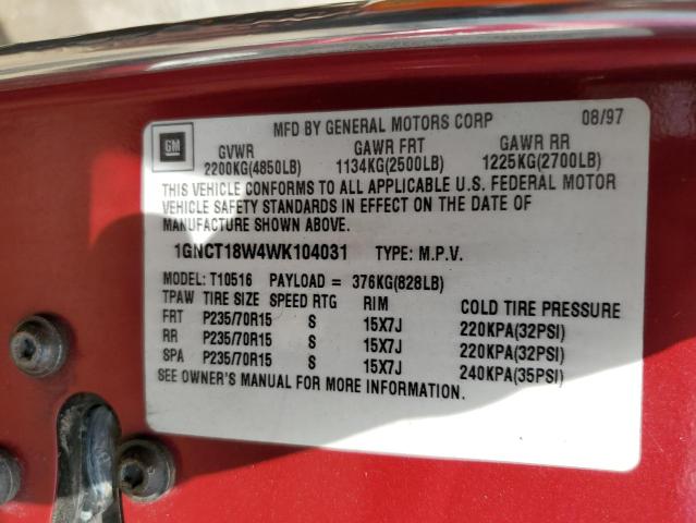 Photo 11 VIN: 1GNCT18W4WK104031 - CHEVROLET TRAILBLAZE 