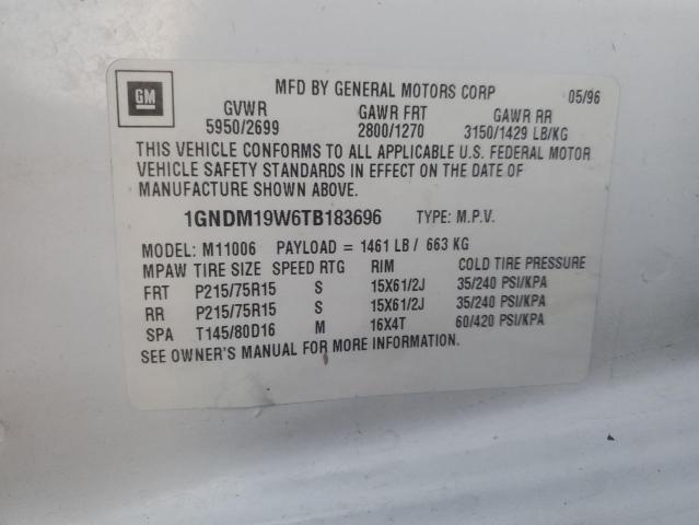 Photo 12 VIN: 1GNDM19W6TB183696 - CHEVROLET ASTRO 