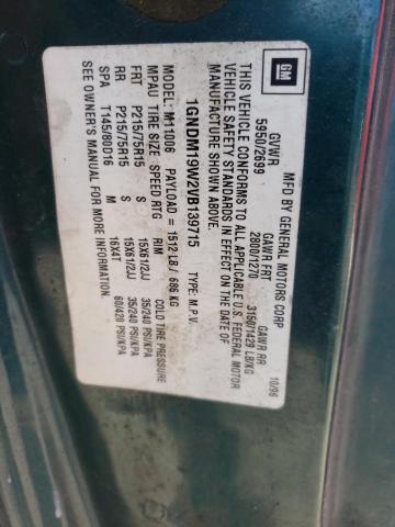 Photo 12 VIN: 1GNDM19W6YB180580 - CHEVROLET ASTRO 