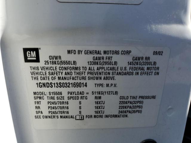 Photo 11 VIN: 1GNDS13S032169014 - CHEVROLET TRAILBLAZE 