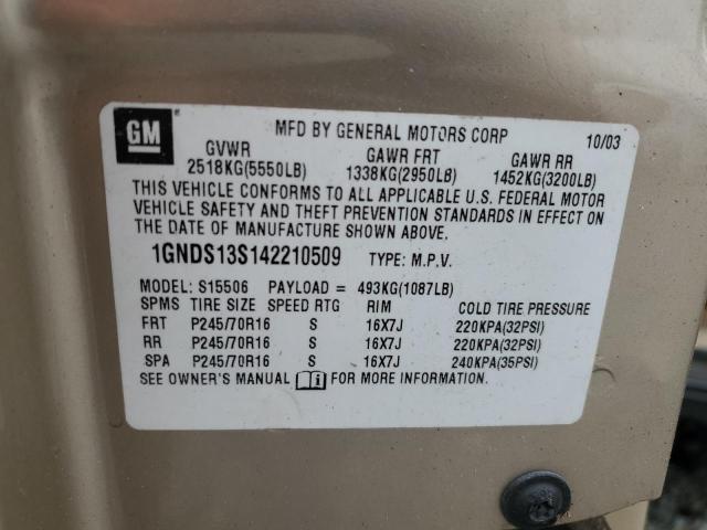 Photo 12 VIN: 1GNDS13S142210509 - CHEVROLET TRAILBLAZE 