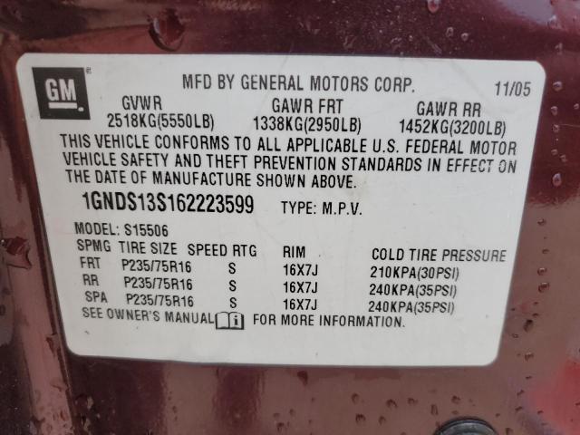 Photo 13 VIN: 1GNDS13S162223599 - CHEVROLET TRAILBLZR 