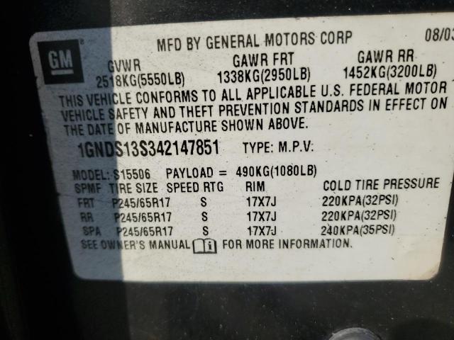 Photo 12 VIN: 1GNDS13S342147851 - CHEVROLET TRAILBLZR 