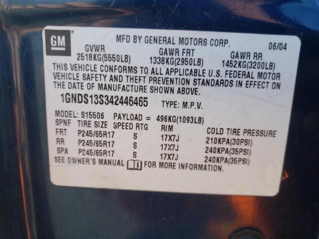 Photo 12 VIN: 1GNDS13S342446465 - CHEVROLET TRAILBLZR 