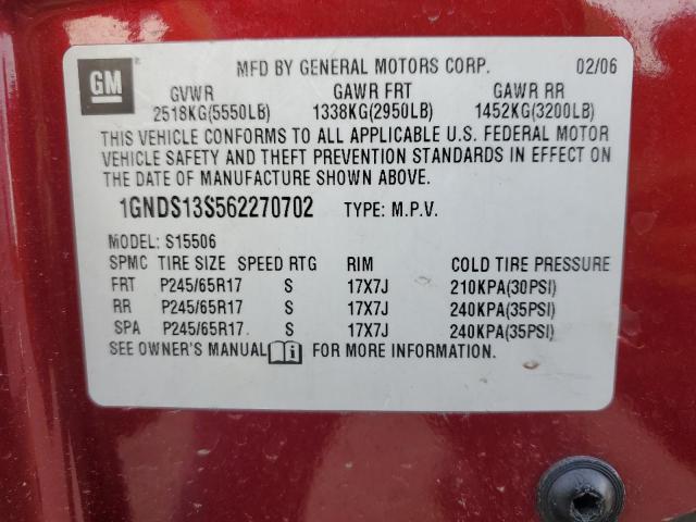 Photo 12 VIN: 1GNDS13S562270702 - CHEVROLET TRAILBLAZE 