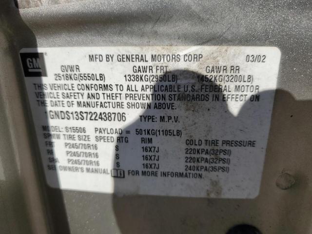 Photo 12 VIN: 1GNDS13S722438706 - CHEVROLET TRAILBLAZE 