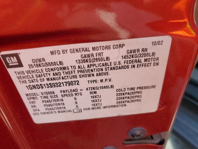 Photo 12 VIN: 1GNDS13S932179072 - CHEVROLET TRAILBLZR 