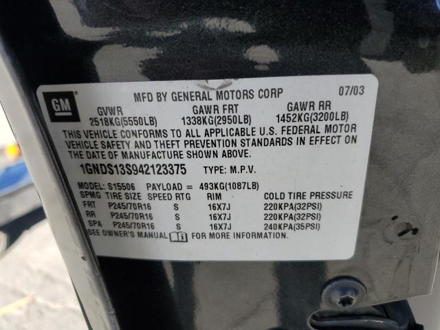 Photo 11 VIN: 1GNDS13S942123375 - CHEVROLET TRAILBLZR 