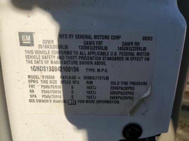 Photo 12 VIN: 1GNDS13S942160104 - CHEVROLET TRAILBLZR 