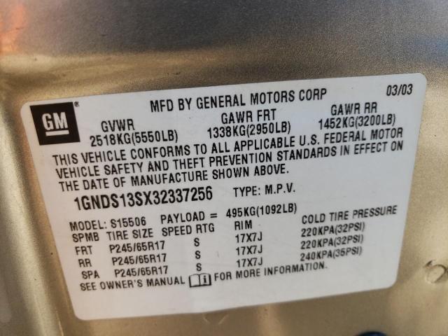 Photo 13 VIN: 1GNDS13SX32337256 - CHEVROLET TRAILBLZR 