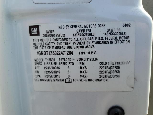 Photo 11 VIN: 1GNDT13S022471284 - CHEVROLET TRAILBLZR 