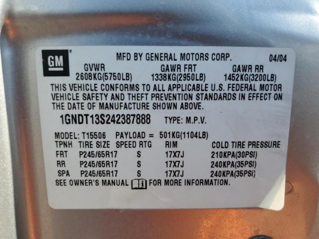 Photo 12 VIN: 1GNDT13S242387888 - CHEVROLET TRAILBLAZE 