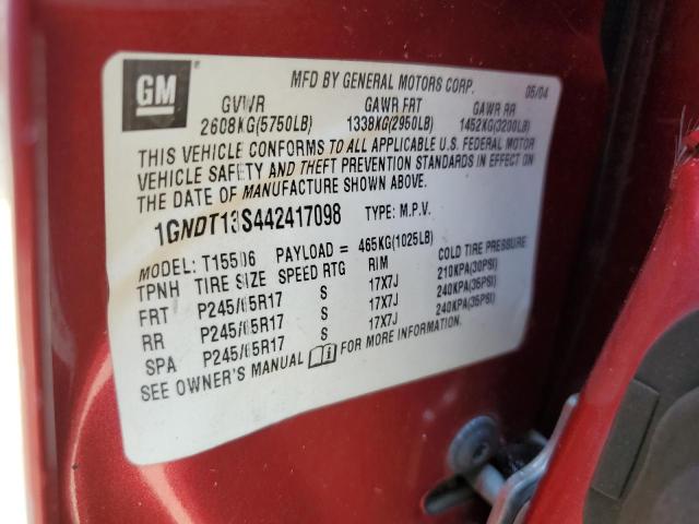 Photo 12 VIN: 1GNDT13S442417098 - CHEVROLET TRAILBLAZE 