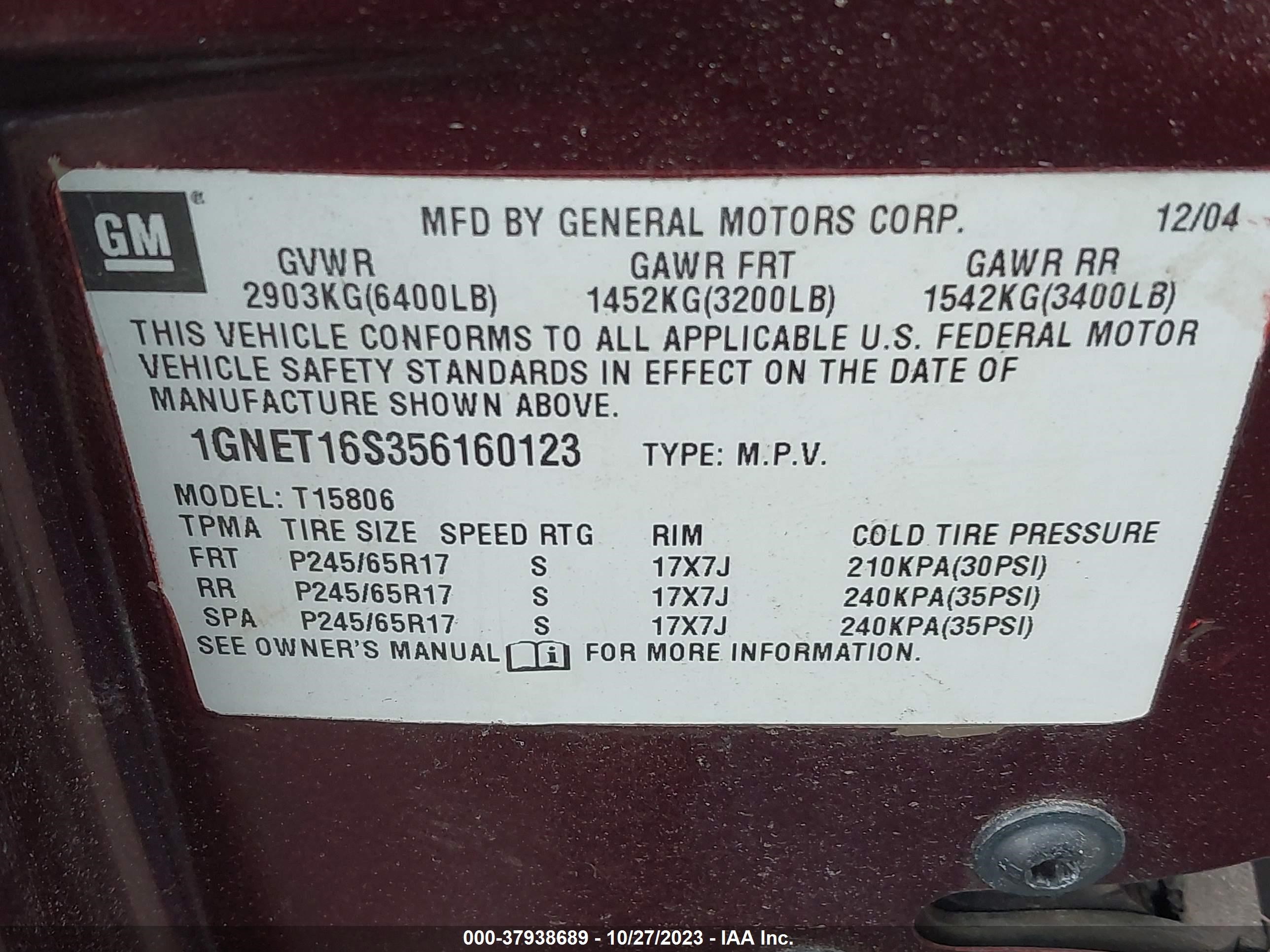 Photo 9 VIN: 1GNDT13S462282787 - CHEVROLET TRAILBLAZER 