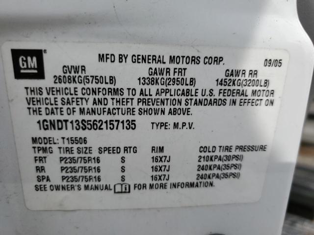 Photo 13 VIN: 1GNDT13S562157135 - CHEVROLET TRAILBLAZER 