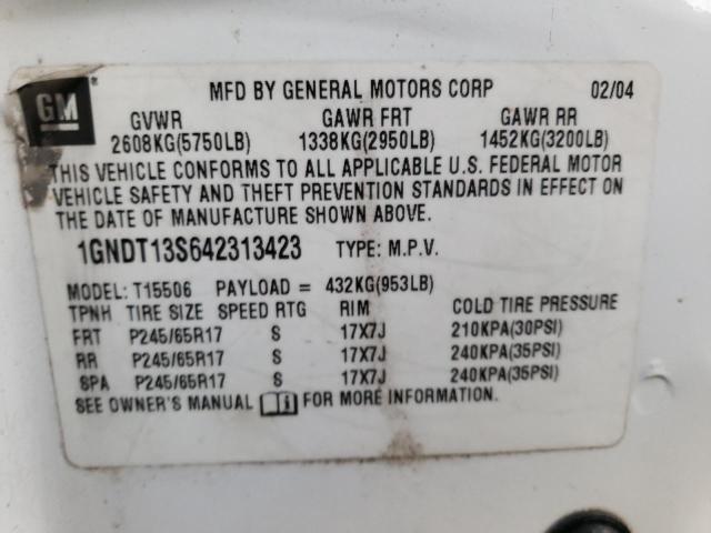 Photo 12 VIN: 1GNDT13S642313423 - CHEVROLET TRAILBLAZE 