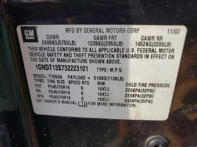 Photo 12 VIN: 1GNDT13S732223101 - CHEVROLET TRAILBLAZE 