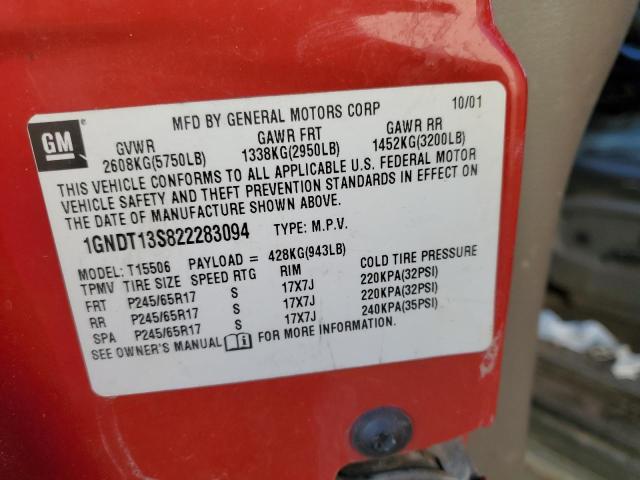 Photo 12 VIN: 1GNDT13S822283094 - CHEVROLET TRAILBLAZE 