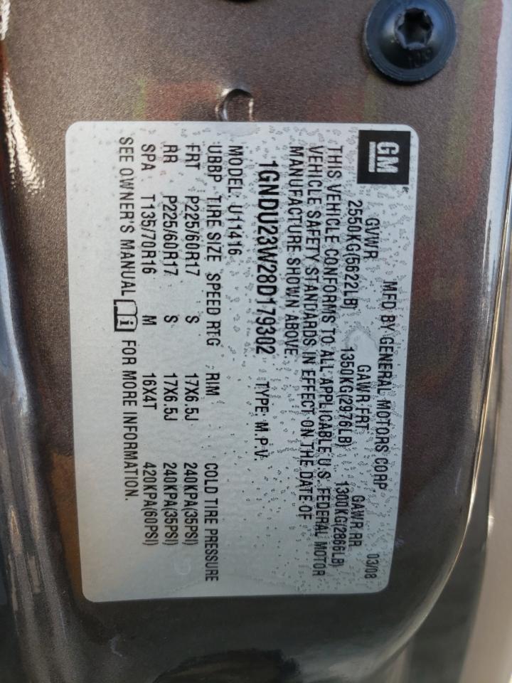 Photo 12 VIN: 1GNDU23W28D179302 - CHEVROLET UPLANDER 