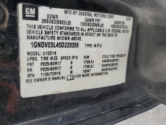 Photo 12 VIN: 1GNDV03L45D228356 - CHEVROLET UPLANDER 