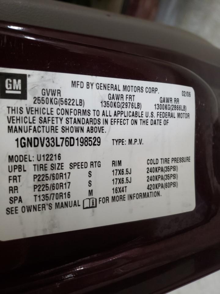 Photo 12 VIN: 1GNDV33L76D198529 - CHEVROLET UPLANDER 