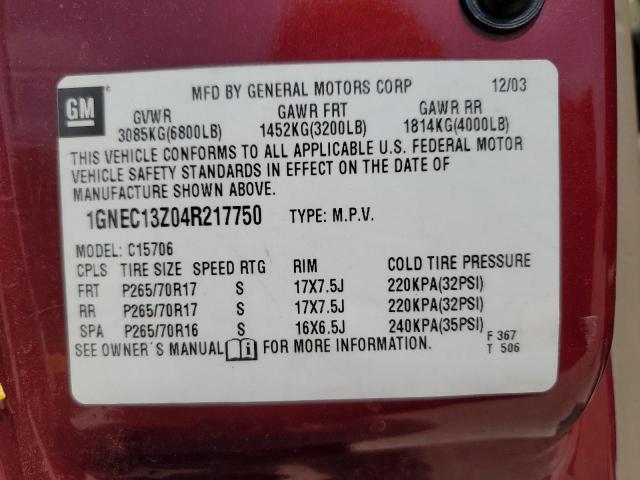 Photo 12 VIN: 1GNEC13Z04R217750 - CHEVROLET TAHOE C150 