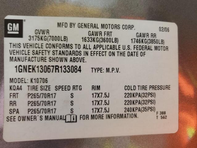 Photo 11 VIN: 1GNEK13067R133084 - CHEVROLET TAHOE K150 