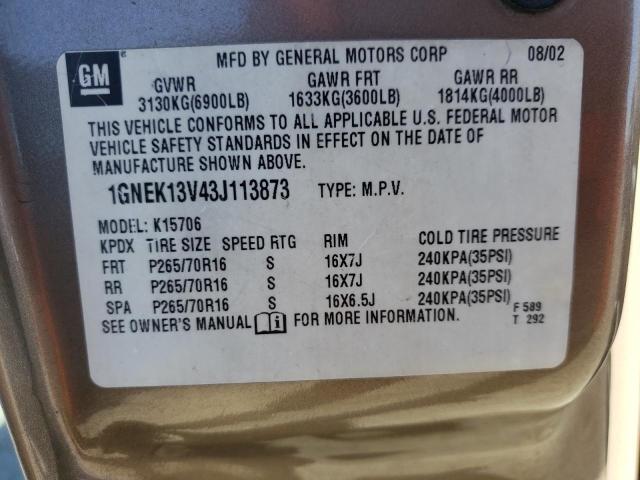 Photo 12 VIN: 1GNEK13V43J113873 - CHEVROLET TAHOE K150 