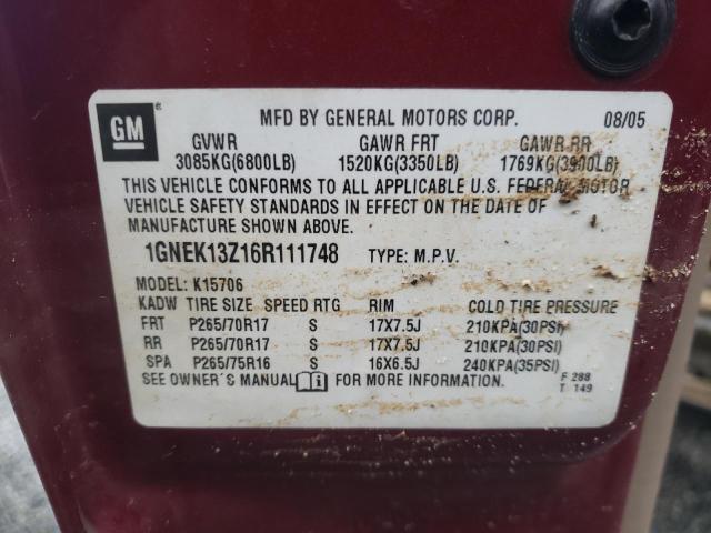 Photo 12 VIN: 1GNEK13Z16R111748 - CHEVROLET TAHOE K150 