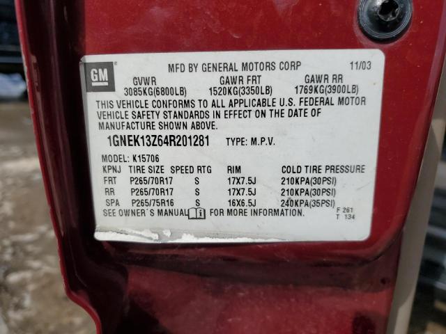 Photo 12 VIN: 1GNEK13Z64R201281 - CHEVROLET TAHOE K150 