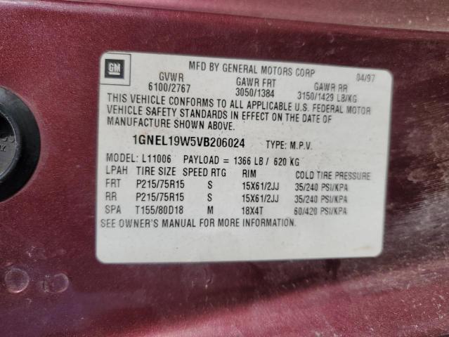 Photo 13 VIN: 1GNEL19W5VB206024 - CHEVROLET ASTRO 