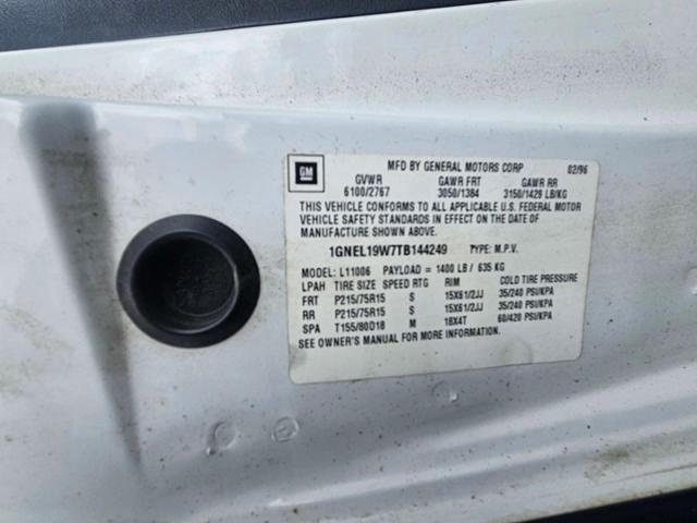 Photo 12 VIN: 1GNEL19W7TB144249 - CHEVROLET ASTRO 