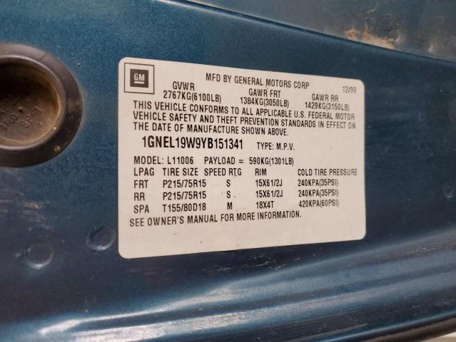 Photo 12 VIN: 1GNEL19W9YB151341 - CHEVROLET ASTRO 